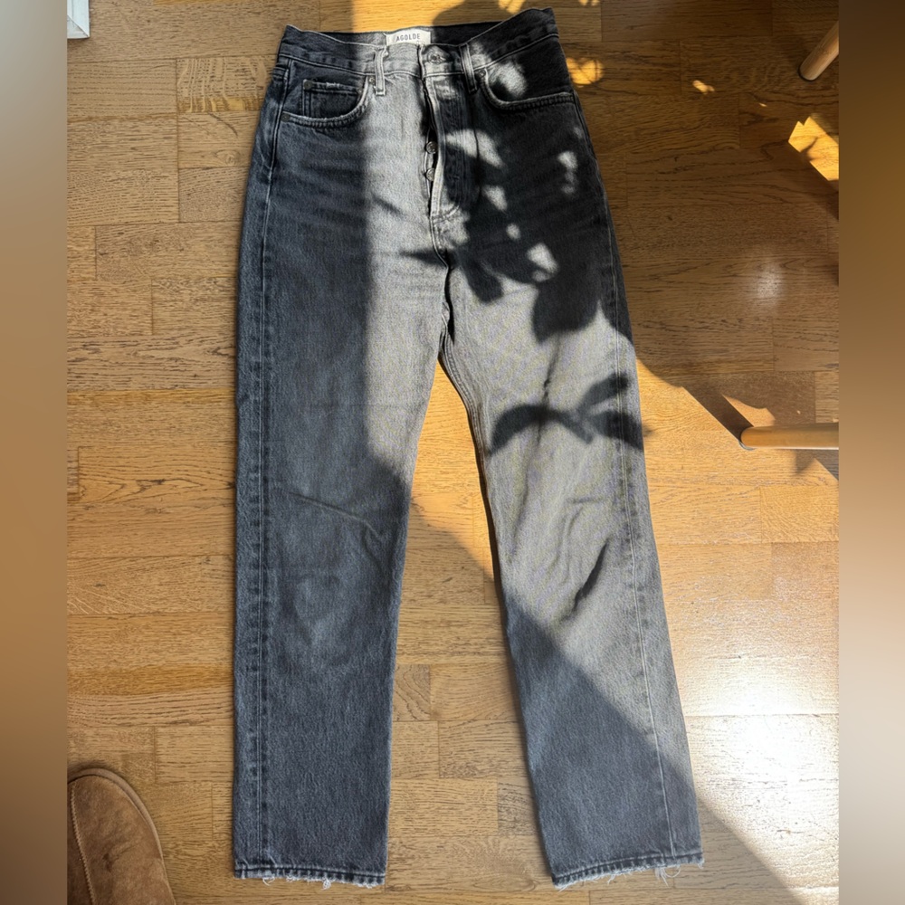 Agolde Women's Dark Gray Straight Leg Jeans